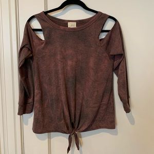 Long Sleeve Cold Shoulder Top